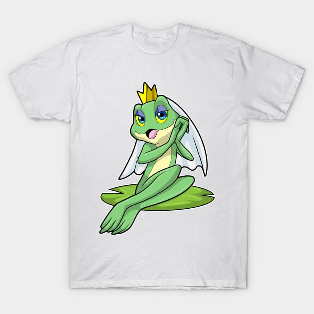 Frog as Bride at Wedding with Crown T-Shirt by Markus Schnabel